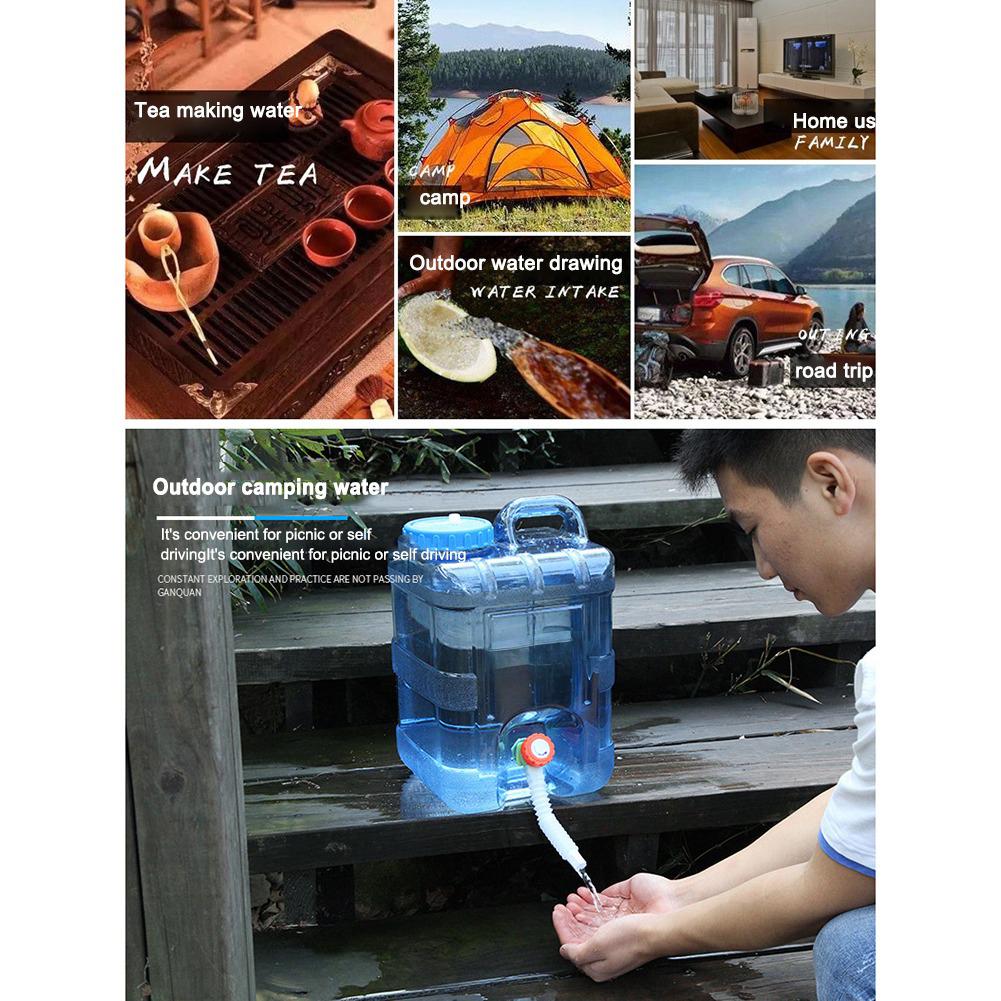 18/20/22L Kamp Su Deposu Gıda Sınıfı Araba Su Kovaları Büyük Kapasiteli Musluk ile Açık Aksesuarları Yürüyüş Balıkçılık için