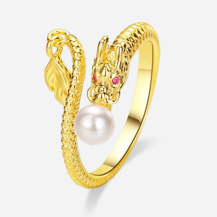 

Кольцо с хвостом дракона, женское, нишевое, дизайн, уникальный жемчужный перстень, открывающий новую модную индивидуальность adjustable золотой