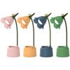 Cute Flower Reading Lamp with Phone Holder Student Dormitory Bedside Lamp Touch Switch 3 Level Dimming for Bedroom Living Room