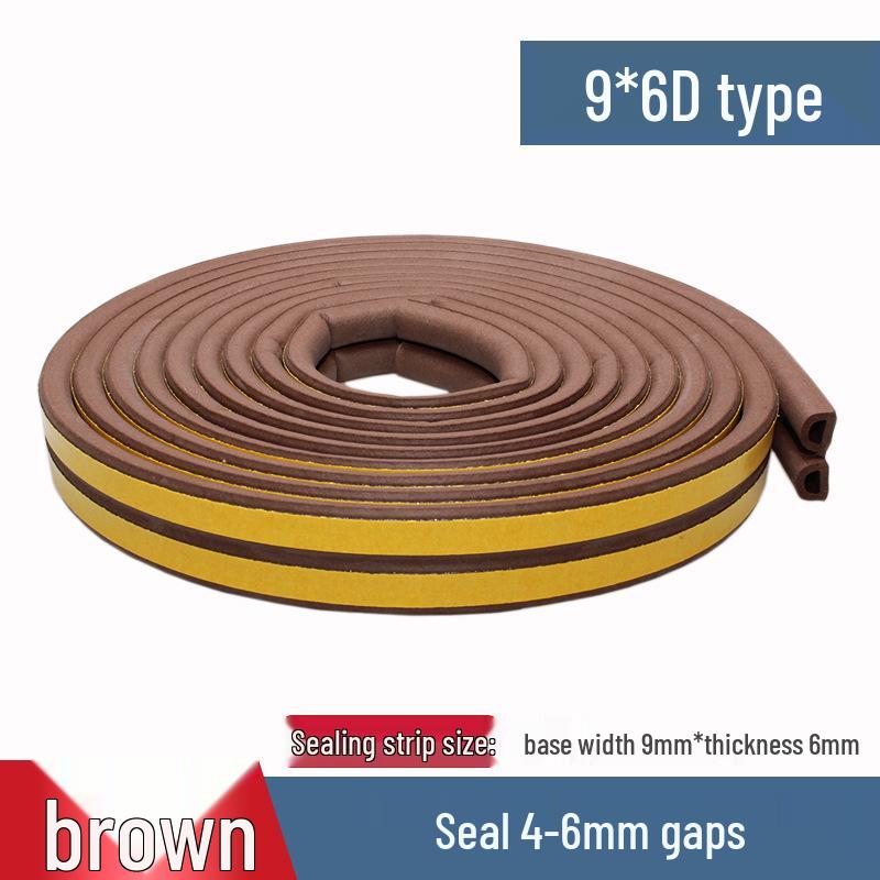 Self-Adhesive Weatherproof Door & Window Foam Seal Strip - 6m, Soundproof & Insulating