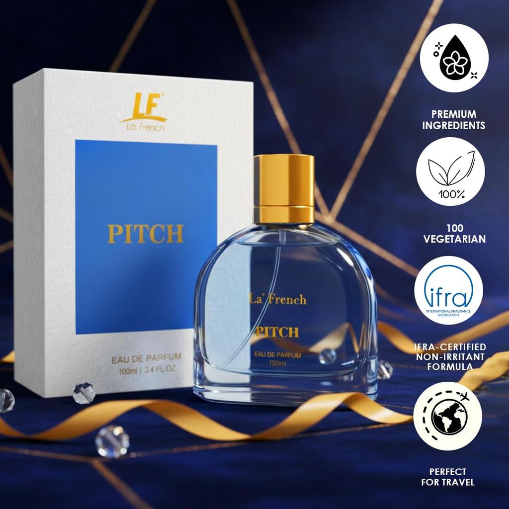 La French Pitch Eau de Parfum for Unisex, 100ml with Clary Sage, Lemon & Amber