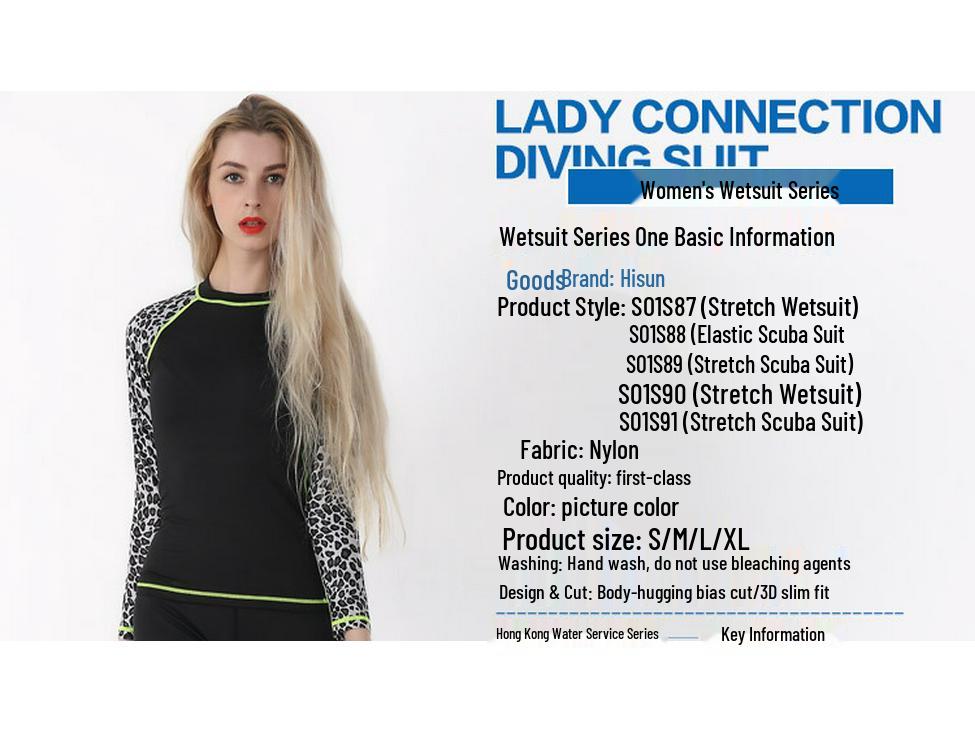 Women's Quick-Dry UV Protection Lycra Wetsuit for Surfing