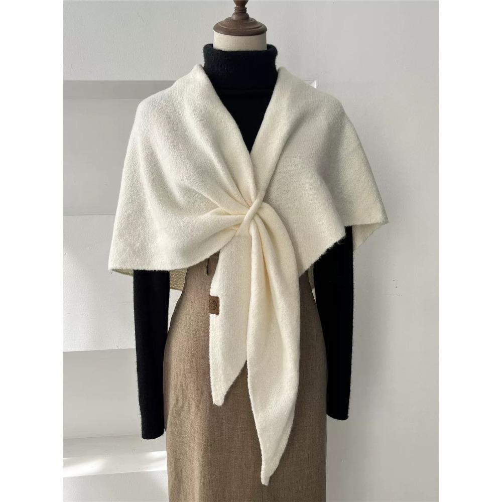 Triangle Scarf Scarf Solid Color Shawl Cape Autumn and Winter Women's High-end Shawl Blanket Warm Small Cape Cape