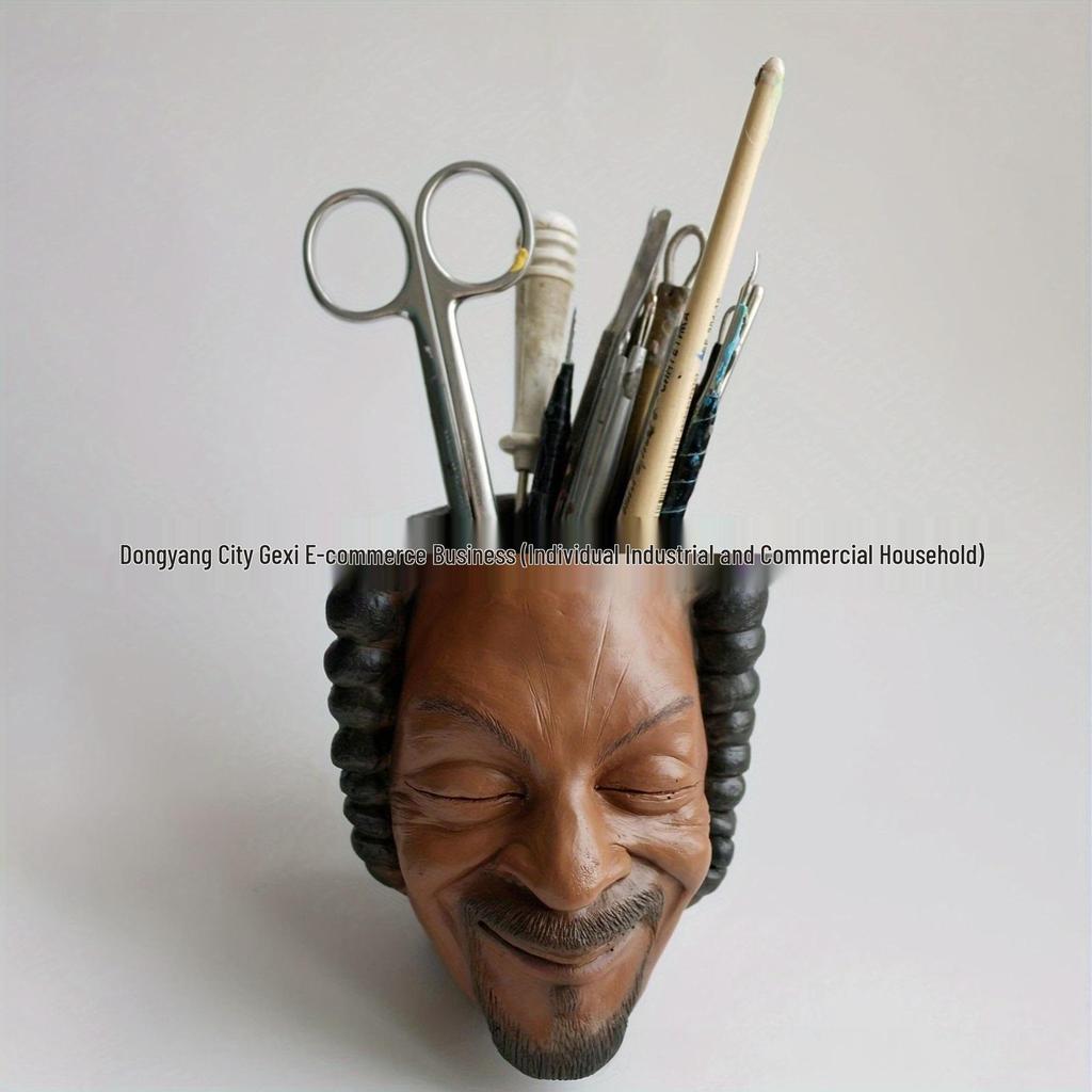 Black Portrait Face Pot: Succulent Planter & Pen Holder - Ideal Mother's & Children's Day Gift