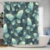 Butterfly Print Shower Curtains Waterproof Fabric Bathroom Decor for Home Decoration Accessories 3D Printed Bathtub Cover In Gre