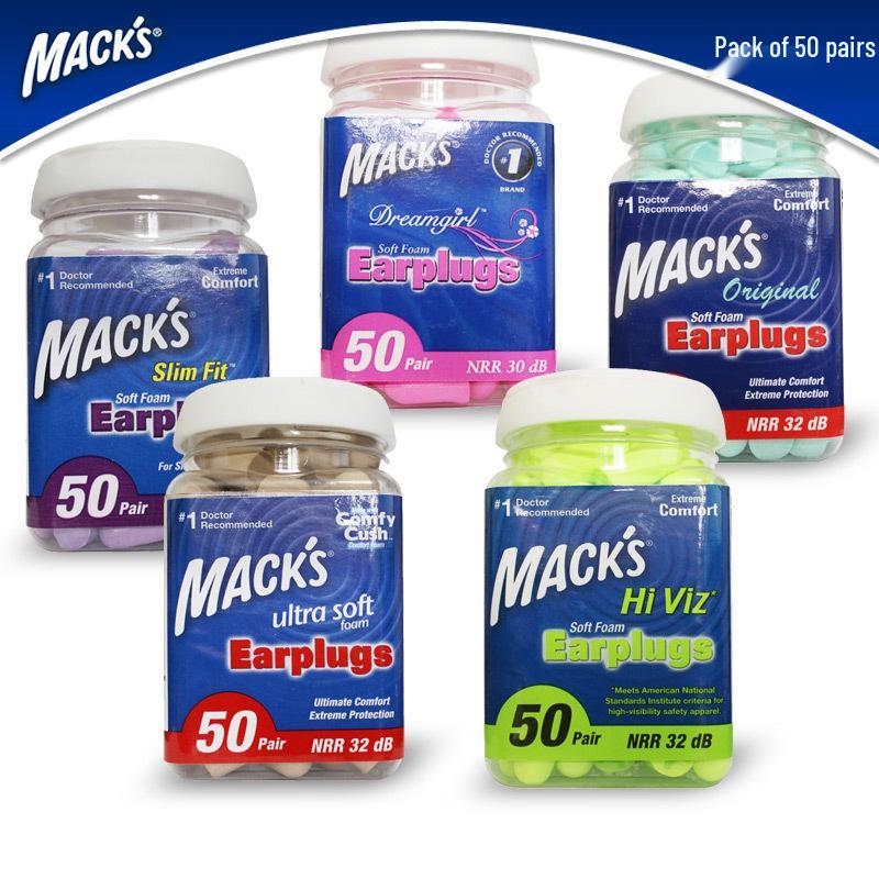 USA MACK Soundproof Earplugs: Noise Reduction for Work, Study, Sleep, and Travel - 50 Pairs Rose Red 50 Pairs