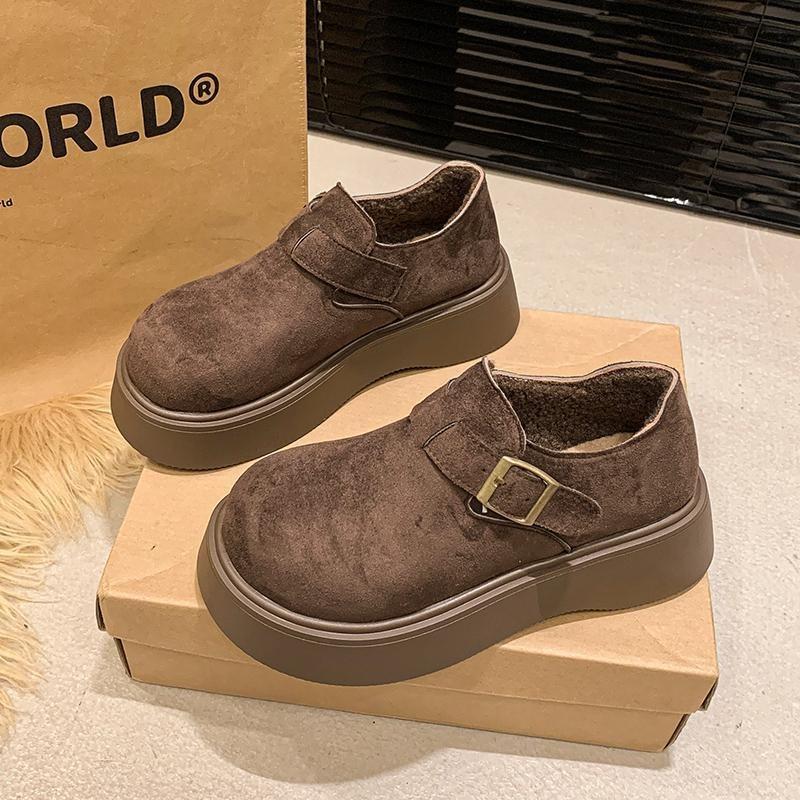 Muffin thick-soled heightened 2 new winter plush warm fluffy cotton shoes snow boots