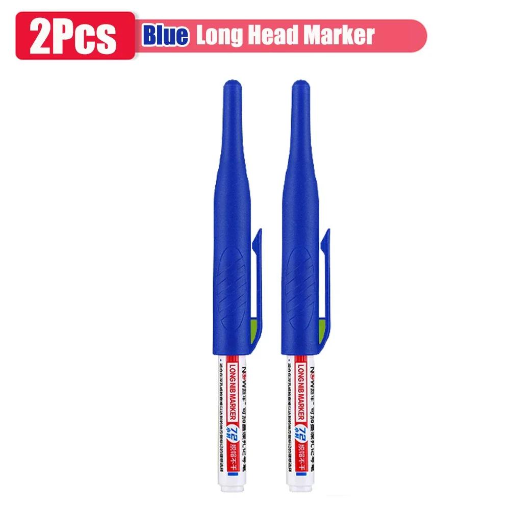 32mm 1-16pcs Long Head Markers Pen Multi-purpose Woodworking Tile Decoration Deep Hole Marker Pens Red/Black/Blue/Green Ink