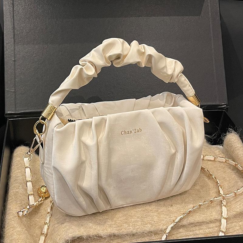 

Premium pleated cloud bag women s 2025 new trendy fashion messenger bag women s niche versatile shoulder handbag белый