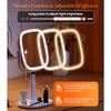 Lighted Makeup Mirror with Lights and Magnification 1X 10X Tray Base and Height Adjustable for Desk 4000mAh Rechargeable Batter