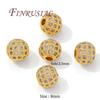 6 mm 8 mm 10 mm 18K vergulde tussenkralen voor sieraden, ronde zirkonia kralen, kralen voor het maken van kettingen, kralenscheiders