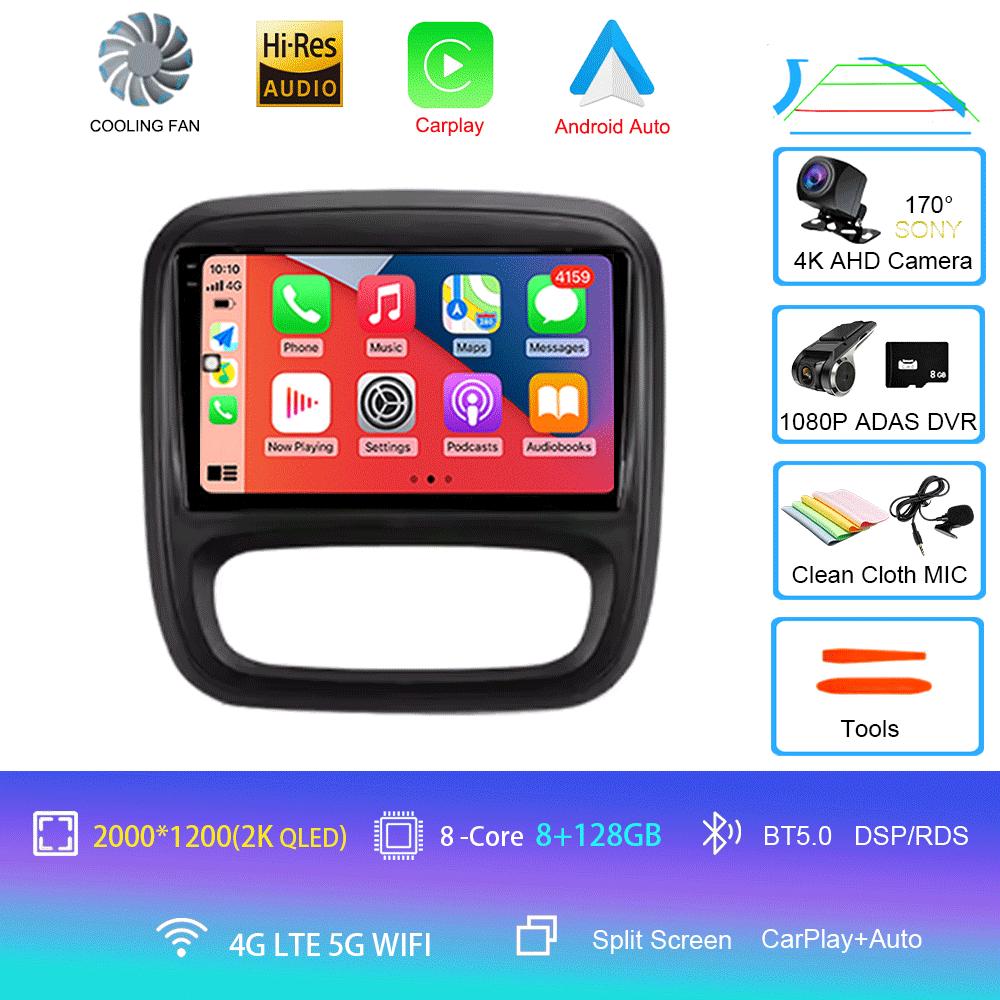 Android 12 Car Radio GPS for Renault Traffic 3 2014 - 2021 Opel Vivaro B 2014 - 2018 Multimedia Video Player Navigation Carplay