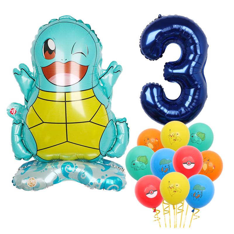 Standing Pokémon Pikachu Squirtle Child Elf Birthday Aluminum Film Printing Latex Balloon Gift