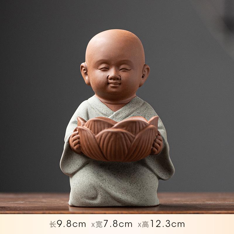 Feng Shui Keramik Kinderfigur, Lotuslampe, Kerzenständer, Kerze, Haushalts Opferkerzenständer, Buddhistisches Altar Opfer item