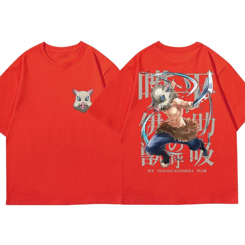 Summer New Demon Killer Inosuke COTTON T-shirt Nezuko Anime Unisex Men's and Women's Tops T-shirt Gift