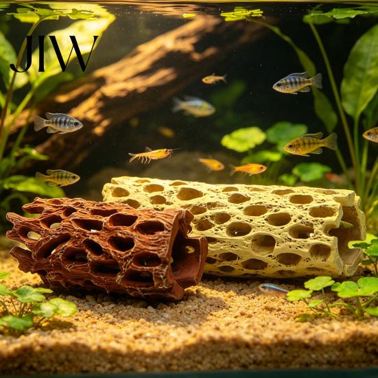 Fish Tank Hideout for Betta Aquarium Shrimp Cave, Artificial Tree Trunk Hide, Safe Cave Hideout, Realistic Hiding And Resting Easy Clean