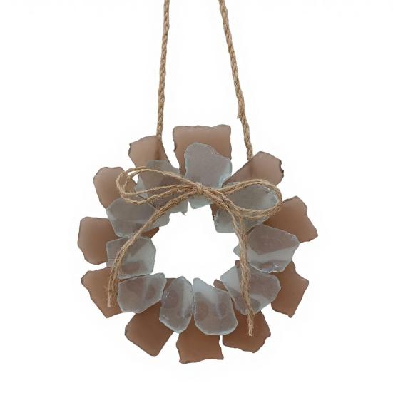 

Венок из морского стекла Ручная работа Прибрежный стиль Пляжный венок 6 дюймов Искусство из морского стекла Подвесное украшение для двери Окна Кухонного шкафа Стула Стены Домашний декор коричневый