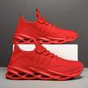 Men's Shoes Large Size Sports Running Lightweight Mesh Breathable Flying Weaving Leather