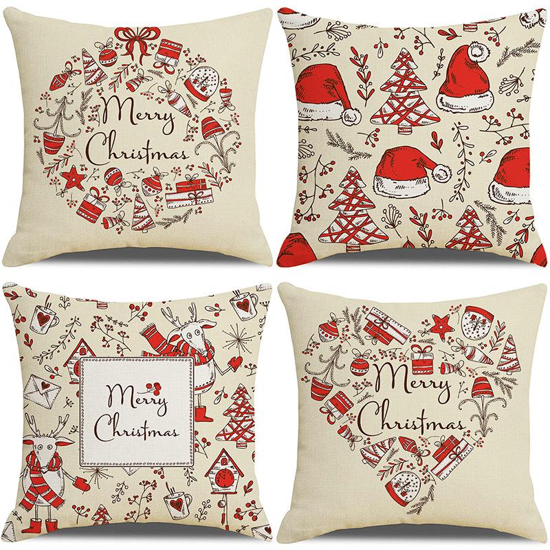Christmas Pillowcase Combination Multi-patterned Cushion Party Festive Sofa Living Room Pillowcase Pillowcase