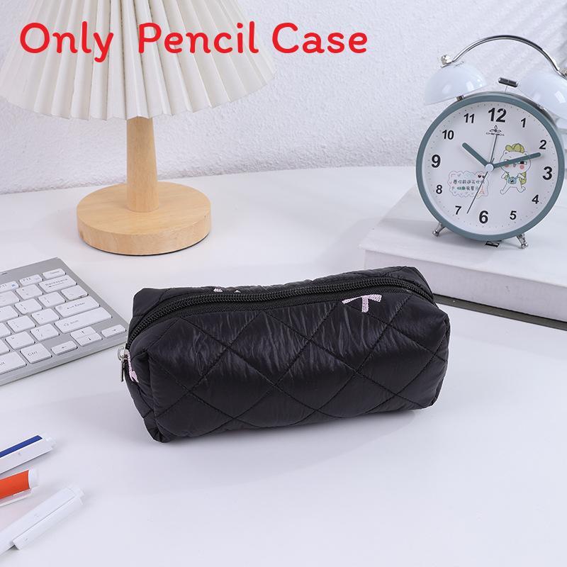 Cute Korean Style Polyester Pencil Bag With Spacious Storage For Students