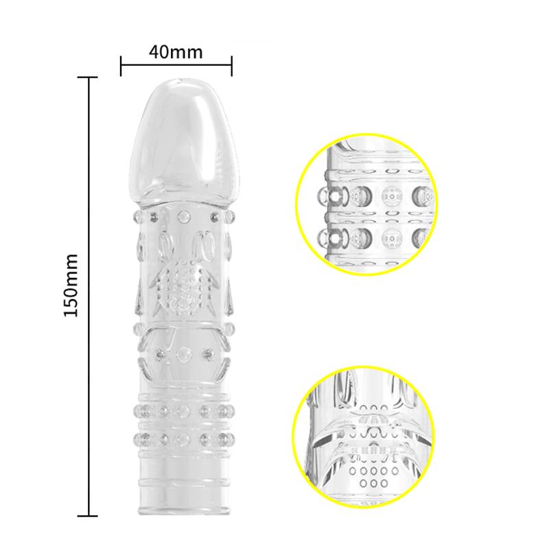 4pcs/set Reusable Condom Crystal Cock Rings Adult Sex Products Penis Sleeves Extension For Men