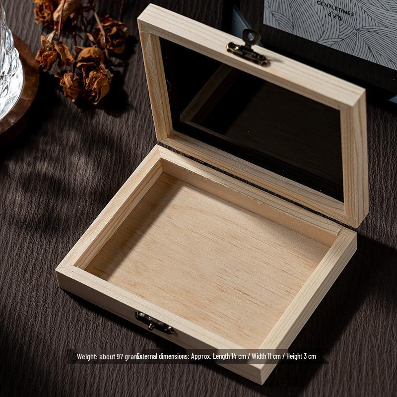 

Nail Art Pine Wood Storage Box with Black Acrylic Skylight