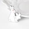Cartoon Lovely White Rabbits Brooch Pins Animal Brooch Denim Jacket Pin Badge Gift Funny Fashion Jew