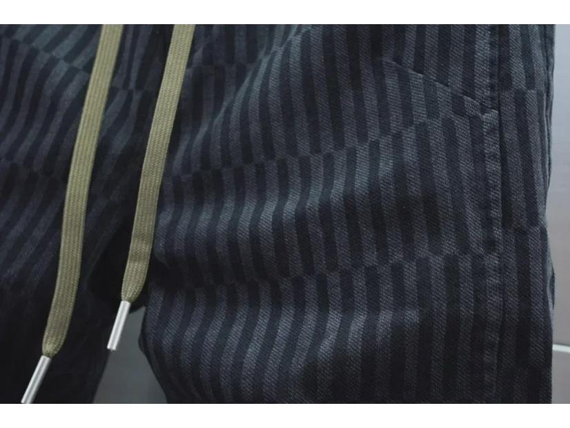 Jeans Skinny Listrado Degradê Masculino: Calças Harem Elásticas da Moda para Primavera e Outono