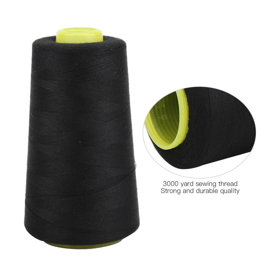 4PCS High Grade Polyester Thrd Sewing NaMachine Accessories Needle Thrd 3000 Yards for Clothes(Black )