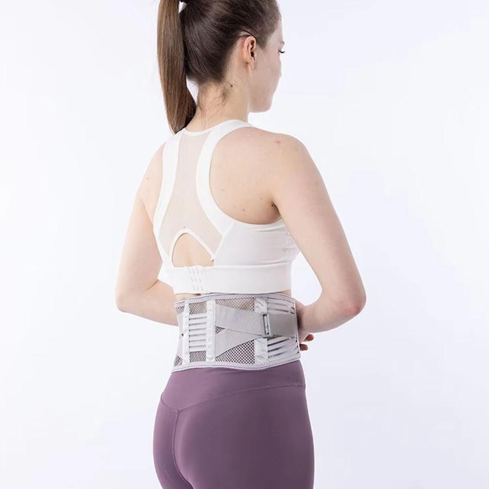 4 Steel Stays Lower Back Brace Compression Fitness Waist Protector Lumbar Support Belt  Men Women