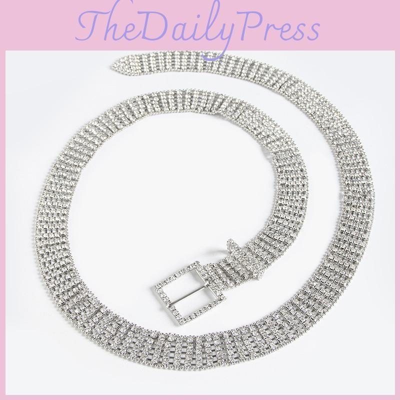 Water Metal Premium Drilled Waist Chain Women Fashion Waist Accessory Jewelry