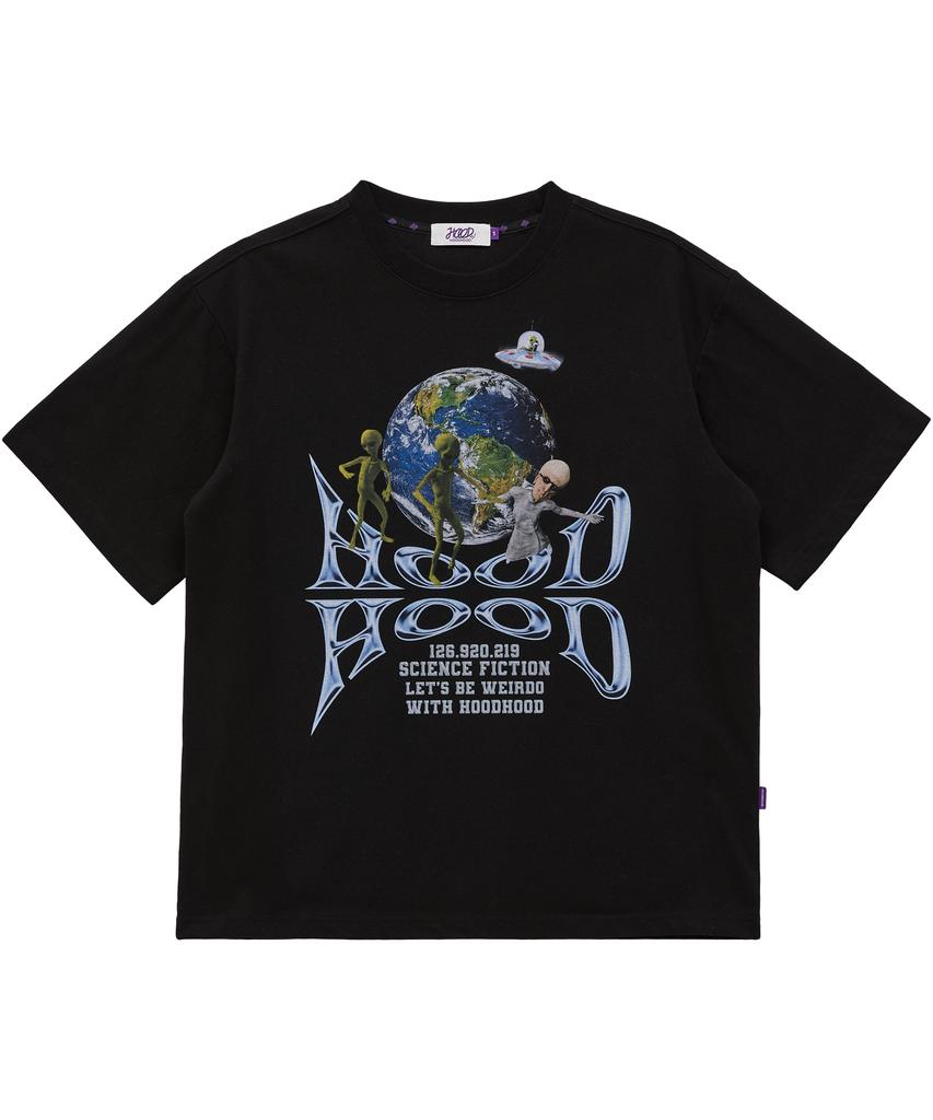 HOODHOOD Space Craft Short Sleeve T-Shirt Black