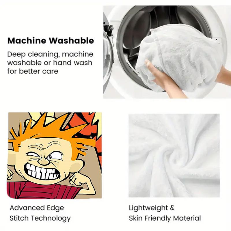Calvin and Hobbes 2D Flat Pattern Flannel Blanket High quality All Seasons Warmth and Comfort Perfect for Christmas Gifts.NMT0928234