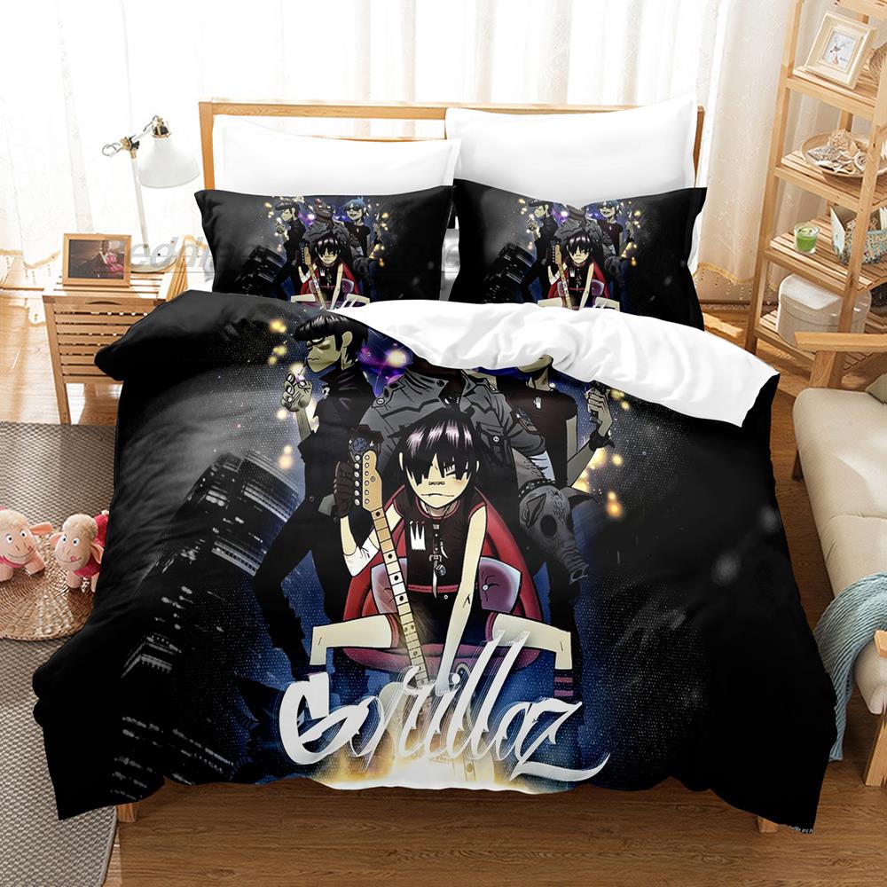 Musik Gorillaz Bettwäsche Set Einzelbett Twin Full Queen King Size Bettwäsche Set Aldult Kinder Schlafzimmer Bettbezug Sets 3D Druck Gorillaz 2022