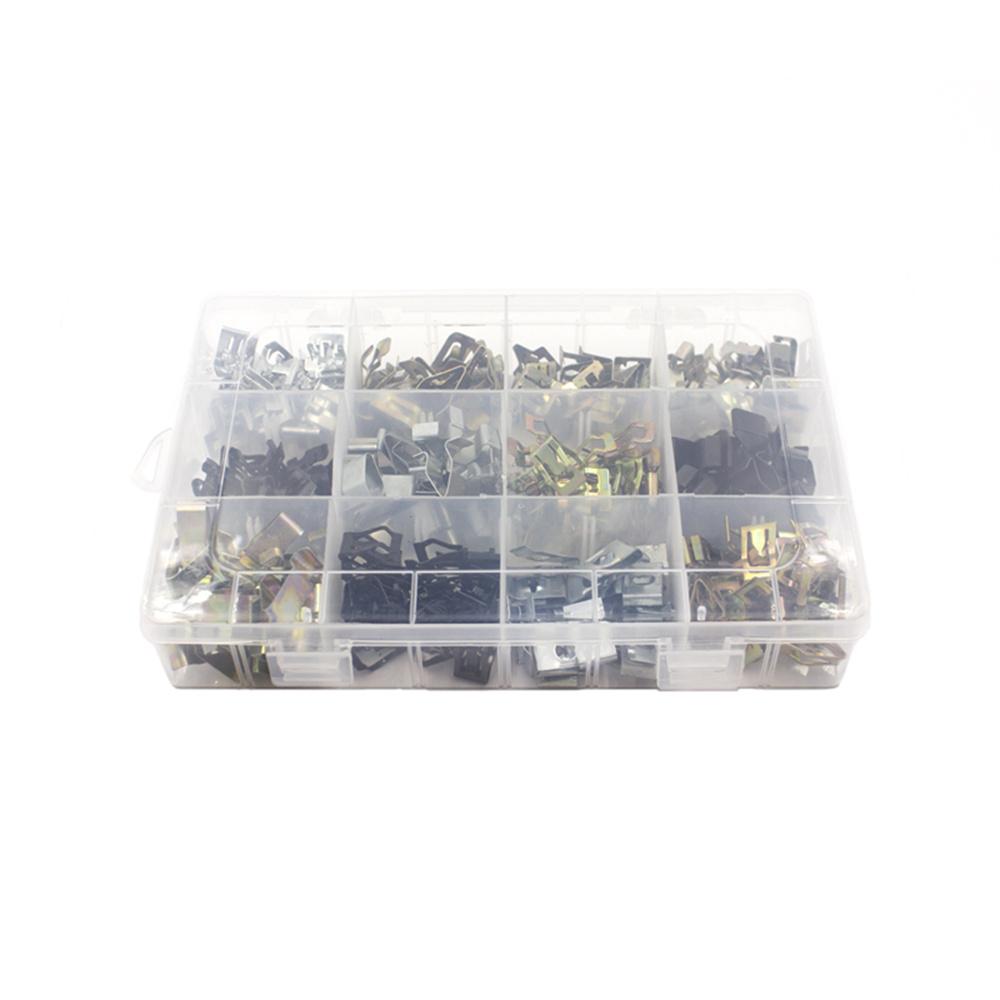 240pcs Mixed U-Type Metal Clips Car Console Instrument Panel Dash Trim Retainers