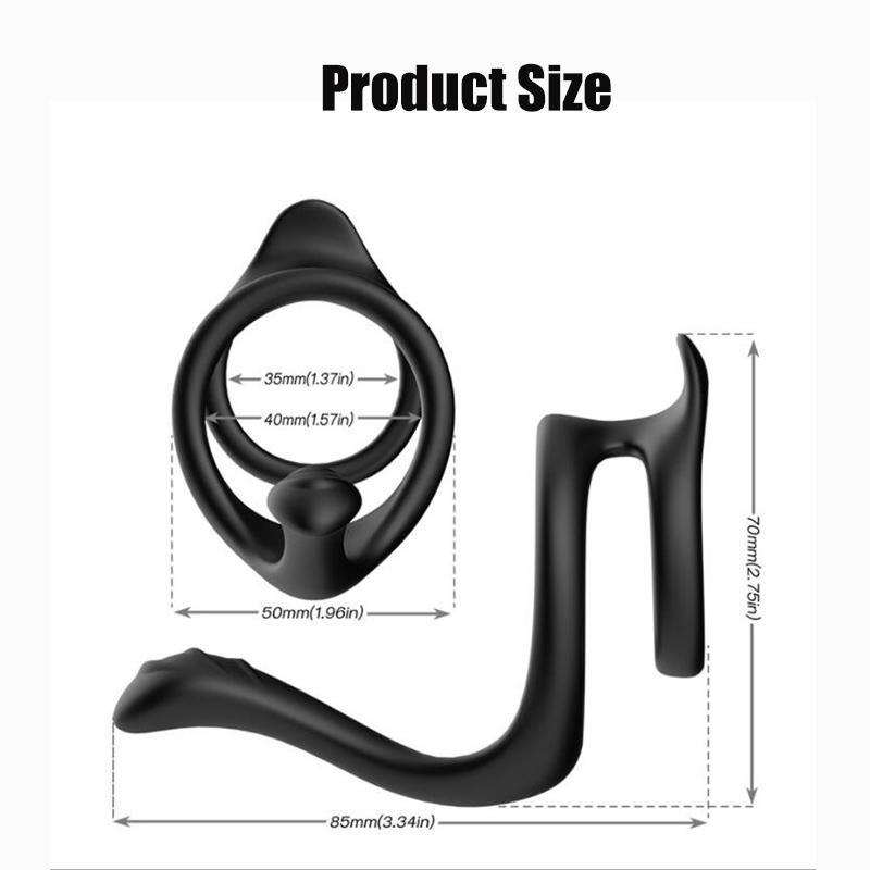 New Silicone Double Cock Ring Soft Penis Ring Delay Ejaculation Sex Toys for Man Prostate Massager Male Chastity Lock Ring