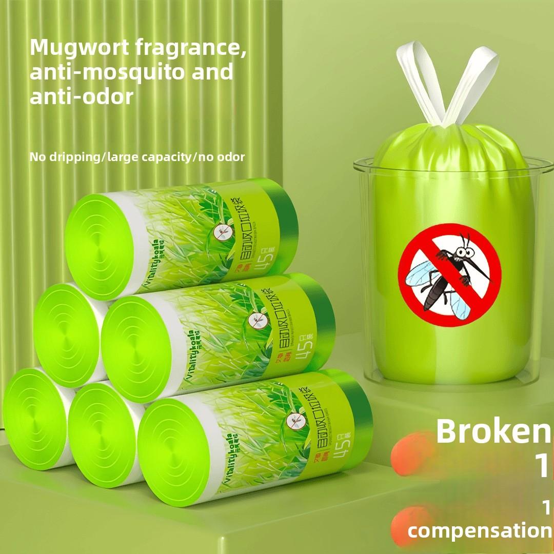 

38/45/50 шт. Фиолетовый Бытовой Утолщенный Мешок для Мусора на Завязках Портативный Автоматически Закрывающийся Одноразовый Мешок для Мусора Кухня 50 pieces