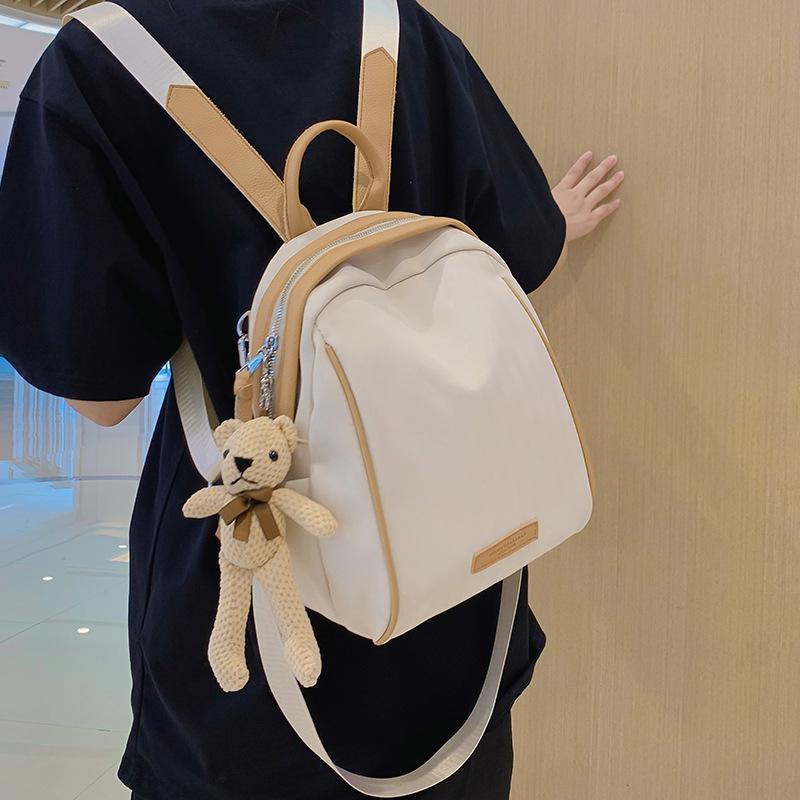 School bag female student Japanese simple ins style niche solid color backpack women's light casual backpack new