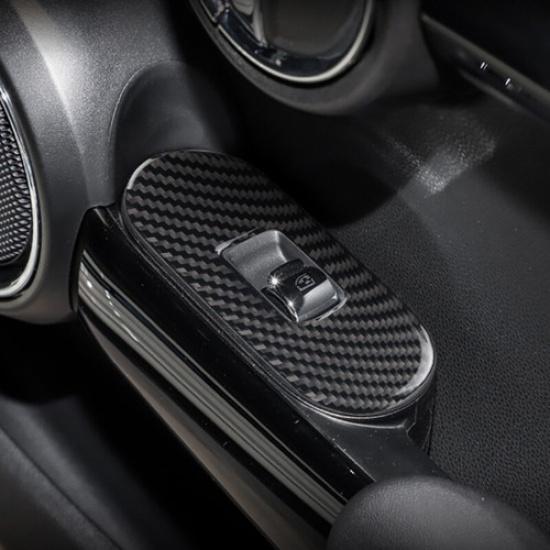 Bright Carbon Fiber Car Interior Door Window Button Panel Sticker For Mini F56