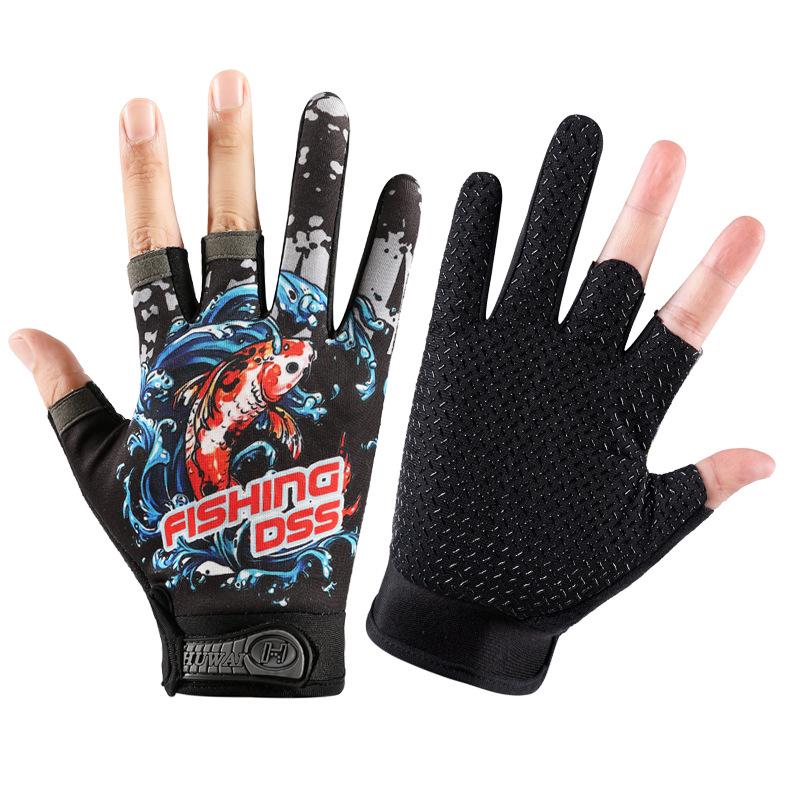 Unisex Breathable Anti-Slip Three-Fingerless Fishing & Cycling Gloves - Summer Sun Protection & Wear-Resistant