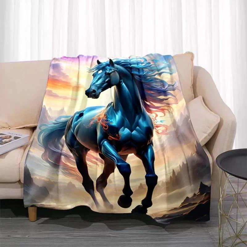 3D Tier Pferdemuster Heimdecke Einhornmuster Schlafzimmer Wohnzimmer Dekoration Picknickdecken für Kinderzimmer Bett Geschenk