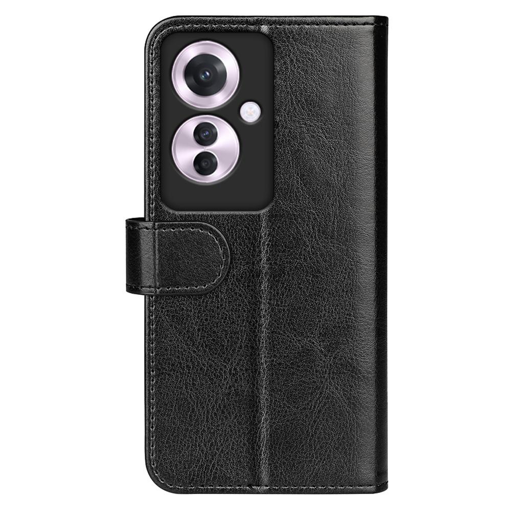 For Oppo Reno11 F 5G Case Flip Stand Leather Phone Cover Crazy Horse Texture