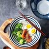 1PC Japanese Ceramic Noodle Soup Large Bowl Household Beef Noodle Rice Bowl Retro Fruit Salad Tableware Kitchen Restaurant Hot