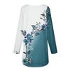 Women's T-shirt Flower Fashion Casual Print Long-sleeved Round Neck Mid-length Top
