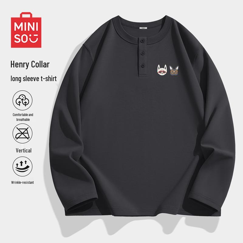 

MINISO Men s Casual Long-Sleeve T-Shirt L