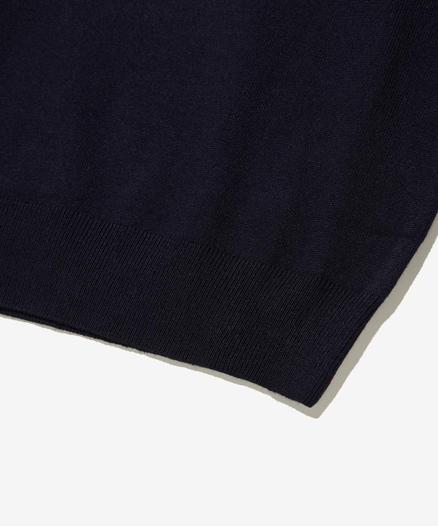 Seutaendeuobeo Crop Round Neck Knit [Dark Navy]