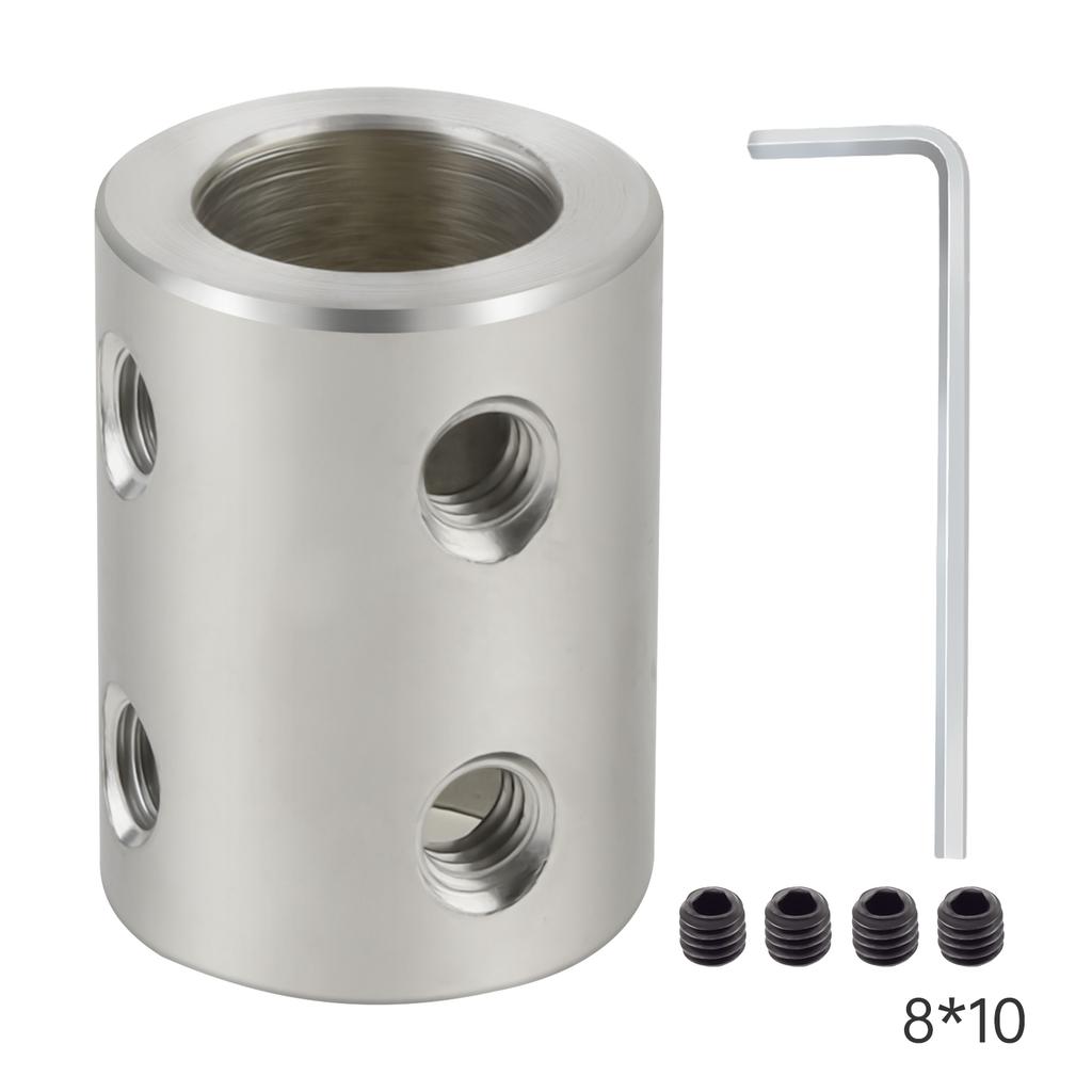 Stiv akselkobling Motorkobling Koblingshylse 5mm/8mm/10mm #45 Stål Sølv for 3D-skriver / RC-robot / Bilmodellaksel / DIY-koder