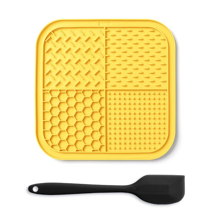 LMETJMA Lick Mat for Dogs and Cats Silicone Licking Mat with Suction Cups for Anxiety Relief Square Dog Slow Feeder Lick Pat