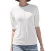 Womens Solid Color Knit Pullover Sweater 2026 Round Neck Short Sleeve Slim Fit Casual Elegant Top