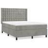 Maison Exclusive - Sommier à lattes de lit et matelas Gris clair 140x190cm Velours